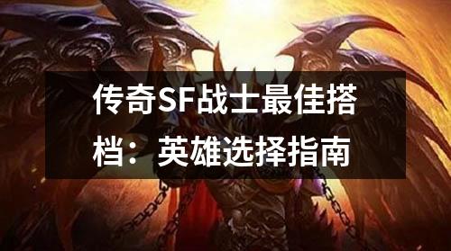 传奇SF战士最佳搭档：英雄选择指南