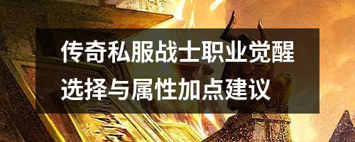 传奇私服战士职业觉醒选择与属性加点建议