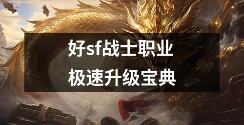 好sf战士职业极速升级宝典